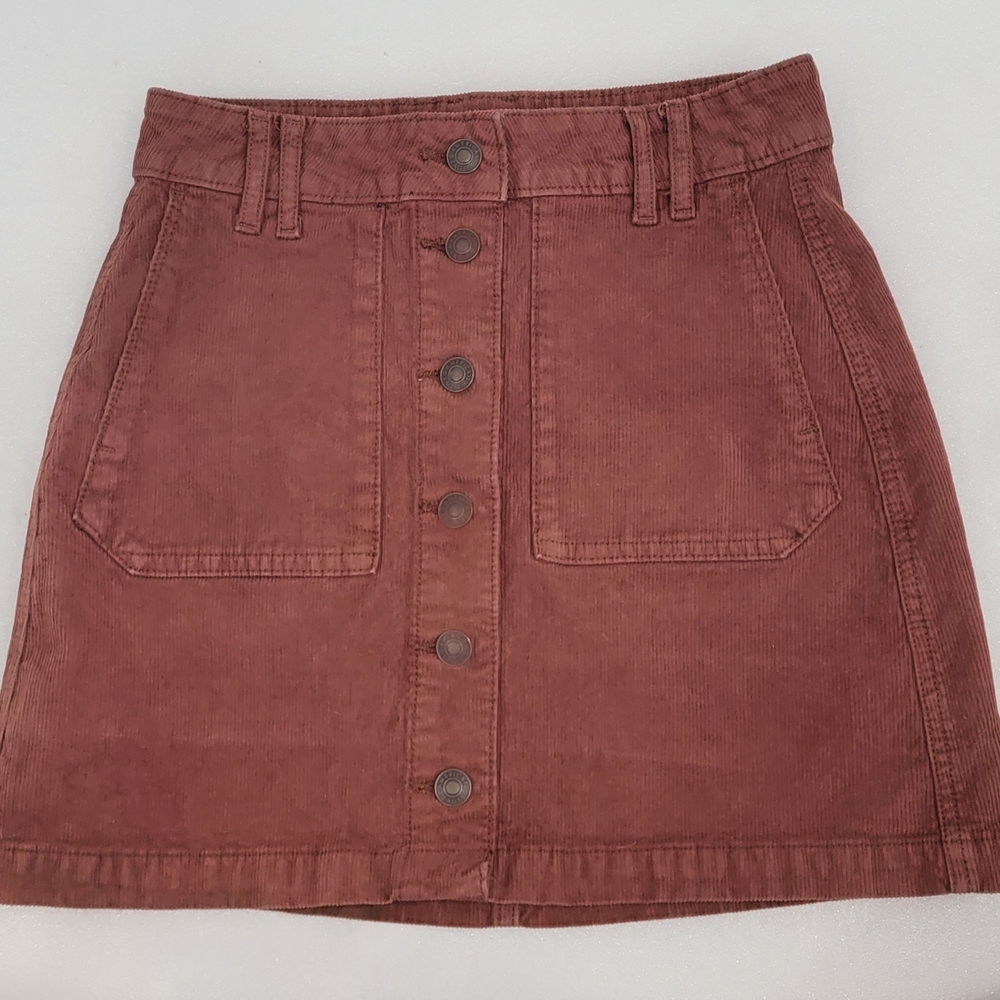 Women's Button-Front Corduroy Skirt